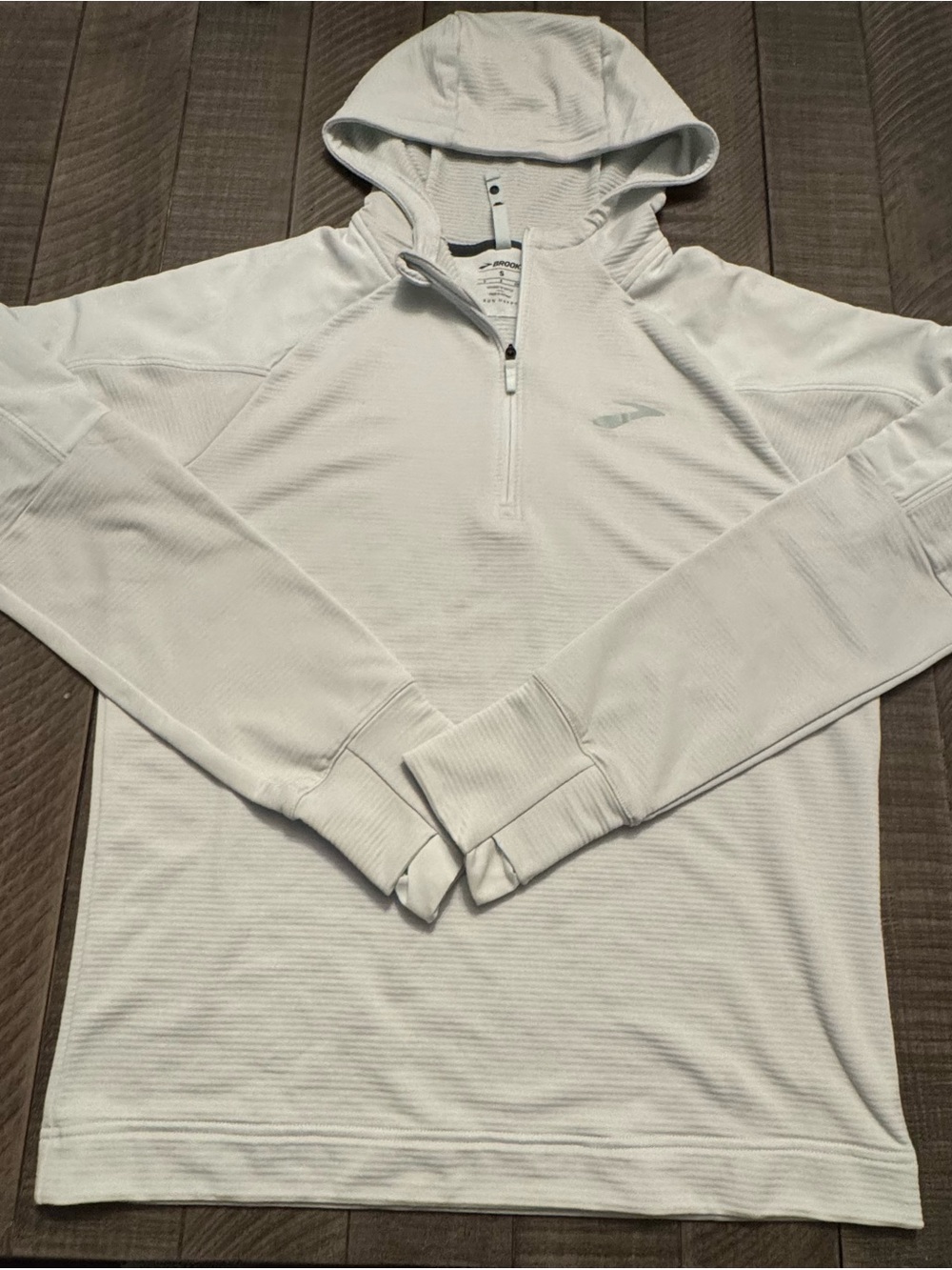 Brooks White Quarter-Zip Pullover